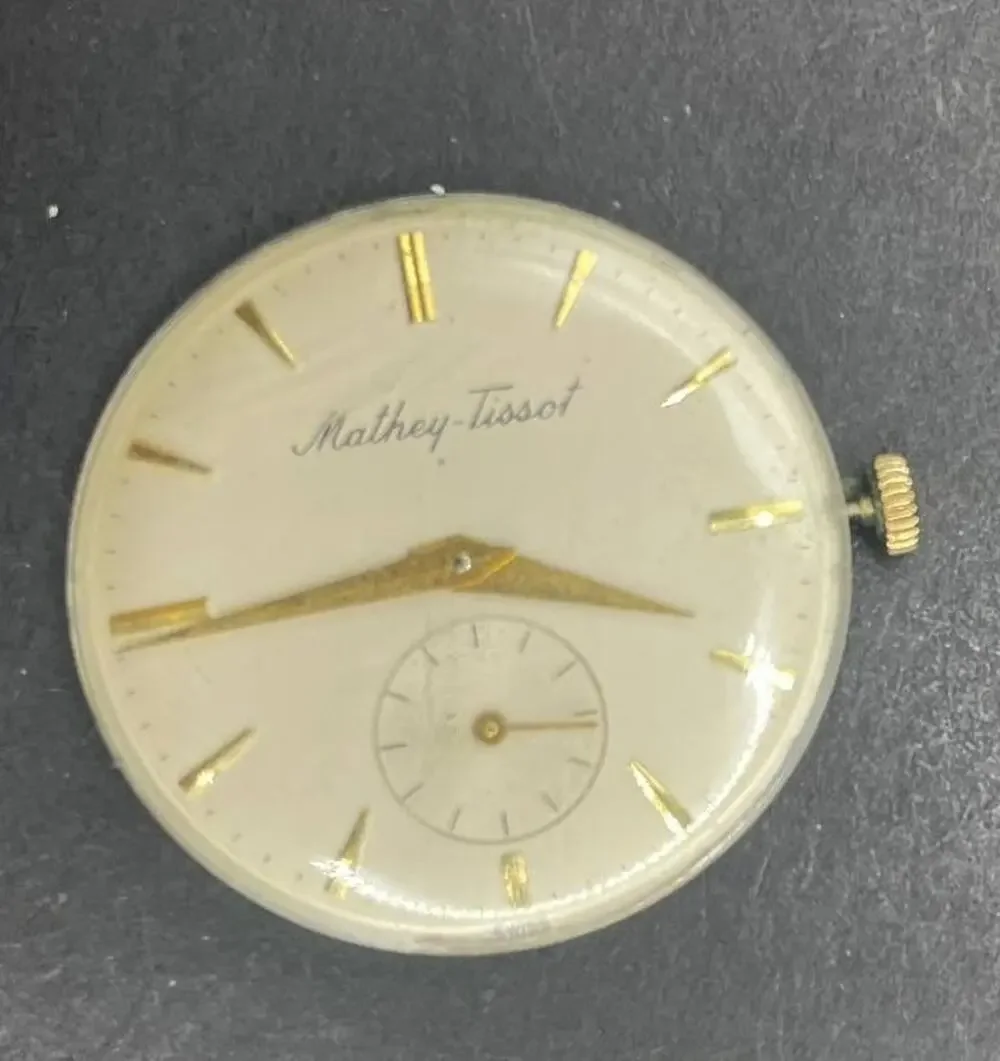 Mathey-Tissot Vintage Swiss Made Watch Head Sub Seconds Dial Gold Tone
